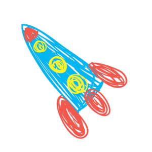 Rakete gemalt